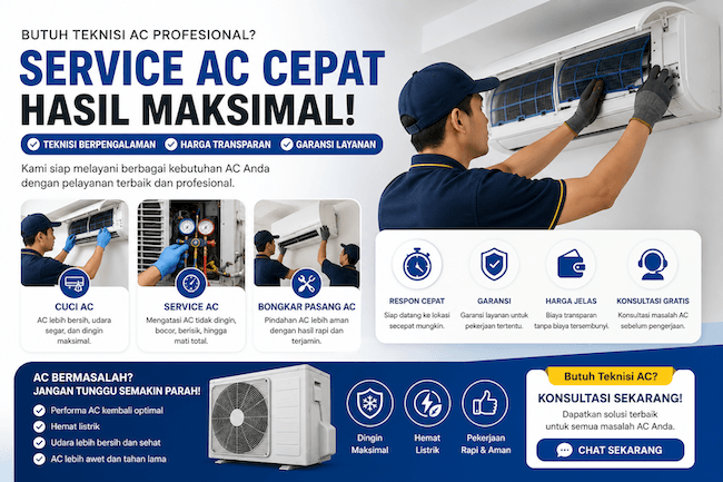Proses Service AC Falah Teknik